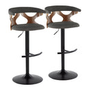 Gardenia - Contemporary Adjustable Barstool, Swivel With Rounded T Footrest (Set of 2) by HouseOfZazla
