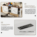 3-Piece Full Size Farmhouse Platform Bed Set with Storage