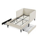 Upholstered Platform Bed Frame With 2 Storage Drawers And Adjustable Sofa Bed by HouseOfZazla