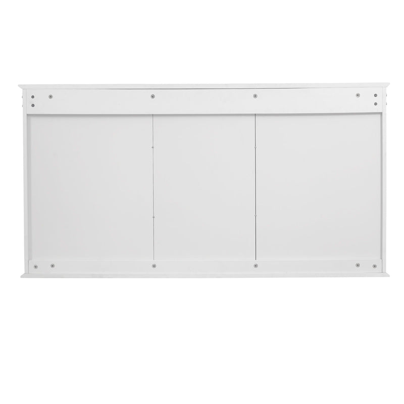 Wall Mount Mirror Cabinet With Adjustable Shelves - White, photo 2 of 14