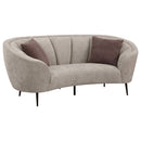 Saanich - Upholstered Curved With Plump Accent Pillows - Beige