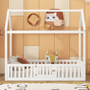 Wood House Bed With Fence And Door by HouseOfZazla
