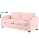 Sleeper Sofa Loveseat Sofa With Full Size Mattress, 2 USB Ports, 2 Cup Holders, 2 Side Pockets And Phone Holder by HouseOfZazla
