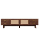 70" TV Stand With Doors For TVs Up To 80", Media Console With 4 Drawers & Cable Holes - Dark Brown