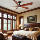 Ceiling Fan With Light And Remote Control, Noiseless, Dimmable, 6 Speeds Reversible For Indoor Or Covered Outdoor Use - Matte Black