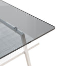 Rectangle Coffee Table, Tempered Glass Tabletop With Metal Legs by HouseOfZazla