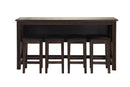 Drop Leaf Table With 4 Stools - Dark Brown by HouseOfZazla