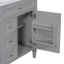 30" Bathroom Vanity with Top Sink, Modern Bathroom Storage Cabinet with 2 Drawers and a Tip-out Drawer, Single Sink Bathroom Vanity