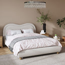 Upholstered Platform Bed Frame With Curved Headboard by HouseOfZazla
