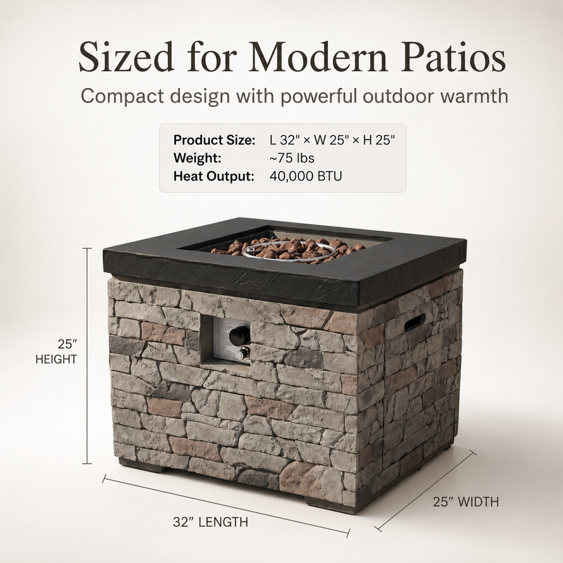 32-Inch Outdoor Fire Pit Table, photo 4 of 10