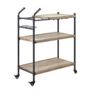 Brantley Oak & Sandy Black Finish Serving Cart by HouseOfZazla