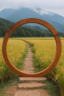 Corten Steel Moongate Garden Archway