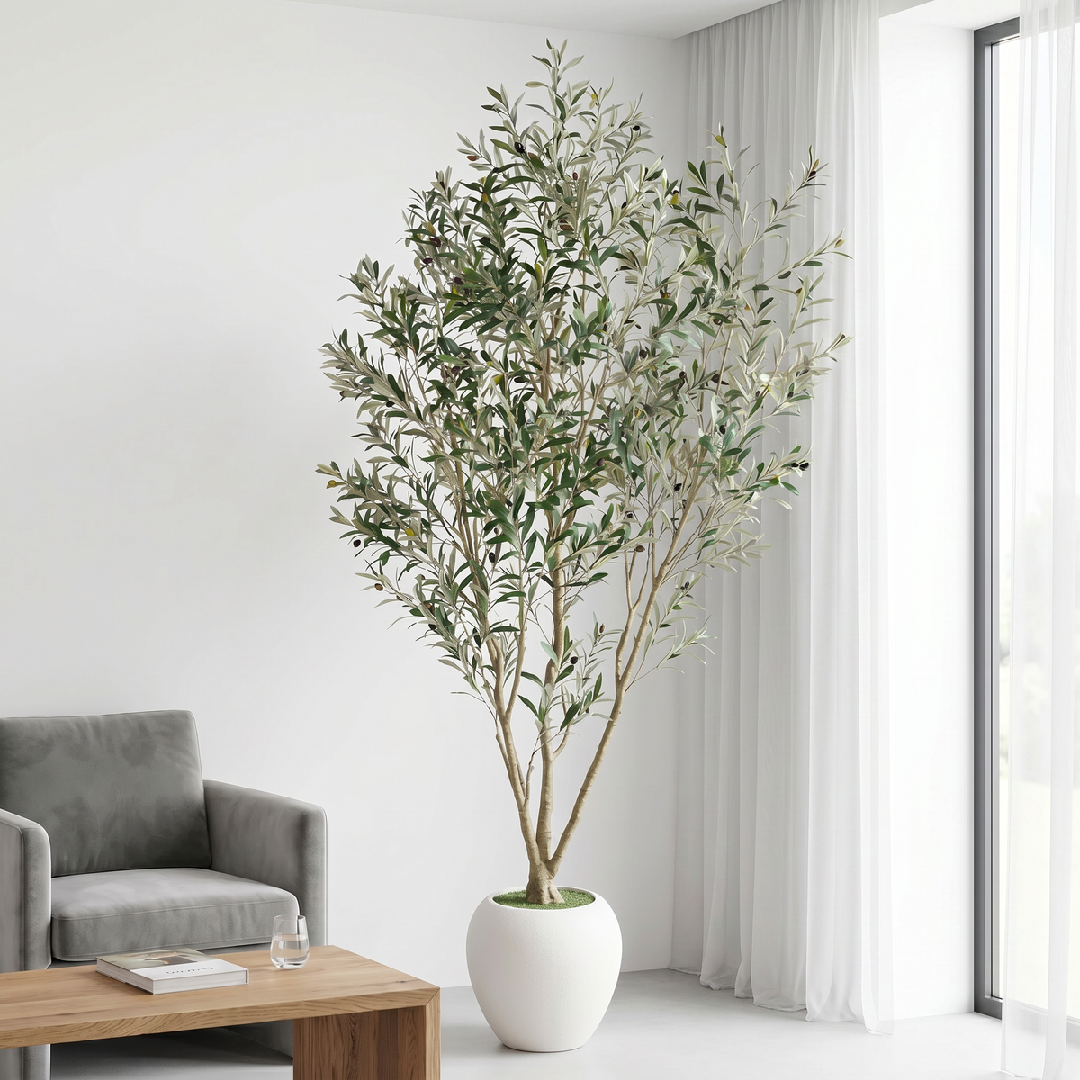 8FT Artificial Olive Tree With Big Decorative, photo 2 of 8