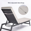 2PCS Set Outdoor Lounge Chair Cushion Replacement Patio Funiture Seat Cushion Chaise Lounge Cushion-Beige
