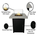 Reinforced Propane Fire Pit Table - Black / Gray by HouseOfZazla