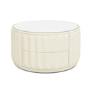 Facino - Round Storage Coffee Table - White Birch by HouseOfZazla