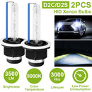 2PCS D2C/D2S HID Xenon Light Bulbs 35W 8000K 3500LM Headlight Replacement Bulbs