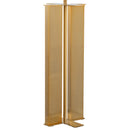 Cosmo 28" Glam Metal Table Lamp in Antique Brass and White Linen