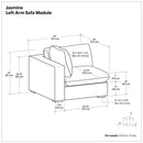 Jasmine - Left Arm Sofa Module - Gray by HouseOfZazla