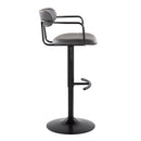Demi - Contemporary Adjustable Height Barstool With Swivel With Rounded T Footrest (Set of 2) by HouseOfZazla