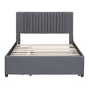 Upholstered Platform Bed With Drawers, Classic Headboard Design by Unique Piece Furniture