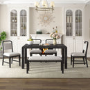 Extendable Dining Table Set With 4 Upholstered Chairs And 1 Bench