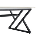 A modern minimalist style marble patterned coffee table with black metal legs. Computer desk. Game table. Tea table. CT-XX