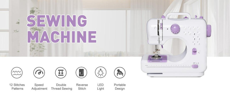 Beginner Two Speed Sewing Machine, Mini Sewing Machine Reverse Sewing, 12 Needles