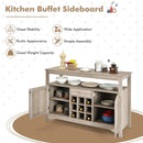 Server Buffet Sideboard With Wine Rack and Open Shelf by LJGDeals