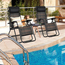 2 Pieces Folding Patio Rattan Zero Gravity Lounge Chair by LJGDeals