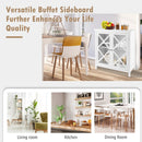 Freestanding Kitchen Buffet Cabinet with Glass Doors and Adjustable Shelf by LJGDeals