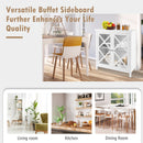 Freestanding Kitchen Buffet Cabinet with Glass Doors and Adjustable Shelf by DirectDeals