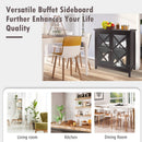 Freestanding Kitchen Buffet Cabinet with Glass Doors and Adjustable Shelf by LJGDeals