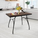 43 x 27.5 Inch Industrial Style Dining Table with Adjustable Feet-Rustic Brown by LJGDeals