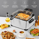 Electric Deep Fryer 5.3QT/21-Cup Stainless Steel 1700W with Triple Basket by LJGDeals