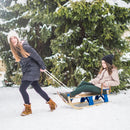 Folding Snowsled Portable Steering Slider with Pulling Ropes and Metal Rails by LJGDeals