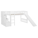 Loft Stairway Bed With 2 Drawers, Convertible Ladder And Slide by HouseOfZazla
