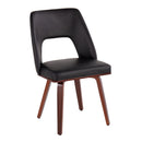 Triad - Mid-Century Modern Upholstered Chair (Set of 2) - Walnut / Black by HouseOfZazla