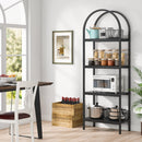 Tall 4 Tier Arched Open Bookshelf Storage Rack - Black by HouseOfZazla
