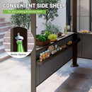 9.4x6.2 FT Hardtop Grill Gazebo with Storage Shelves & Resin Shade System