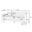 3 Piece Living Room Sofa Set, including 3-Seater Sofa, Loveseat and Sofa Chair, with Two Small Pillows, Corduroy Beige