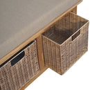 Rattan Basket Linen Bench - Brown by Unique Piece Furniture