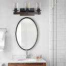 19" Rustic 3-Light Vanity Light, Industrial Bathroom Wall Sconce, Modern Farmhouse Lighting Fixture (No Bulbs)