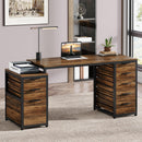 Computer Desk With 8 Drawers And Reversible File Cabinet by HouseOfZazla