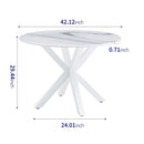Cross Leg Dining Table With Round Top, For 4 - 6 People - White by HouseOfZazla
