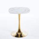 Square Tulip Dining Table For 2 - 4 People - Golden / White by HouseOfZazla