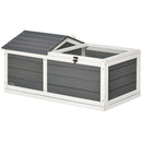 34" Wooden Tortoise Habitat, Tortoise Enclosure with Hide Shelter and Run, Openable Top, Tray, Indoor/Outdoor Use, Gray