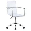 Clear Office Chair With Caster Wheels Futuristic Design, Adjustable Height - Clear by HouseOfZazla