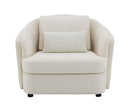 Mariko Linen Chair With 1 Toss Pillow - Beige by HouseOfZazla