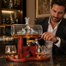 Whiskey Decanter Set - 1250ml Ship & 2 Whiskey Glasses by The Wine Savant